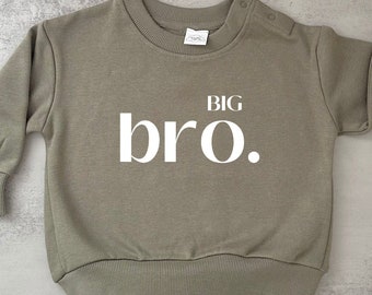 Big brother sweatshirt, little bro custom kids sweater, Bro jumper, sibing announcement fleece, toddler birthday outfit, baby shower gift