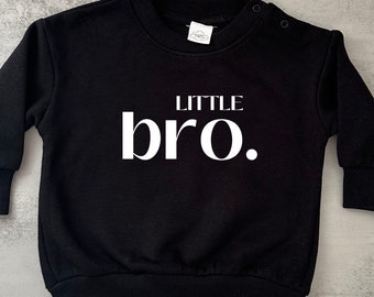 Little bro custom kids sweater, Bro jumper, big brother sweatshirt, sibing announcement fleece, toddler birthday outfit, baby shower gift