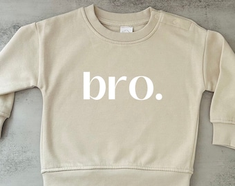 Bro jumper, big brother sweatshirt, little bro custom kids sweater, sibing announcement fleece, toddler birthday outfit, baby shower gift