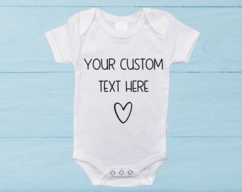 Custom baby onesie, create your own bodysuit, custom text baby onesie, baby shower gift, newborn gift, personalised romper, your text onesie