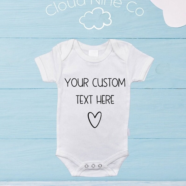 Custom baby onesie, create your own bodysuit, custom text baby onesie, baby shower gift, newborn gift, personalised romper, your text onesie