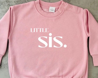 Little sister custom kids sweater, big sister sweatshirt, Sis jumper, sibing announcement fleece, toddler birthday outfit, baby shower gift