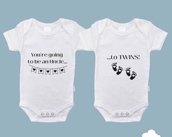You’re Going To Be Grandparents To Twins!, Multiples Pregnancy Announcement, Custom Family Bodysuits, Aunt, Uncle, Cousin Reveal