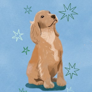Digital Pet Portrait, Hand-illustrated Custom Digital Portrait, Personalized Dog Wall Art, Pet Memorial Ideas, Dog Lover Gift