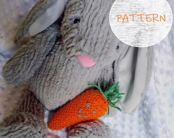 KNITTING PDF DOWNLOAD, Knitted Carrot Pal Pattern, Easter Knitting Pattern, Carrot Knitting Pattern