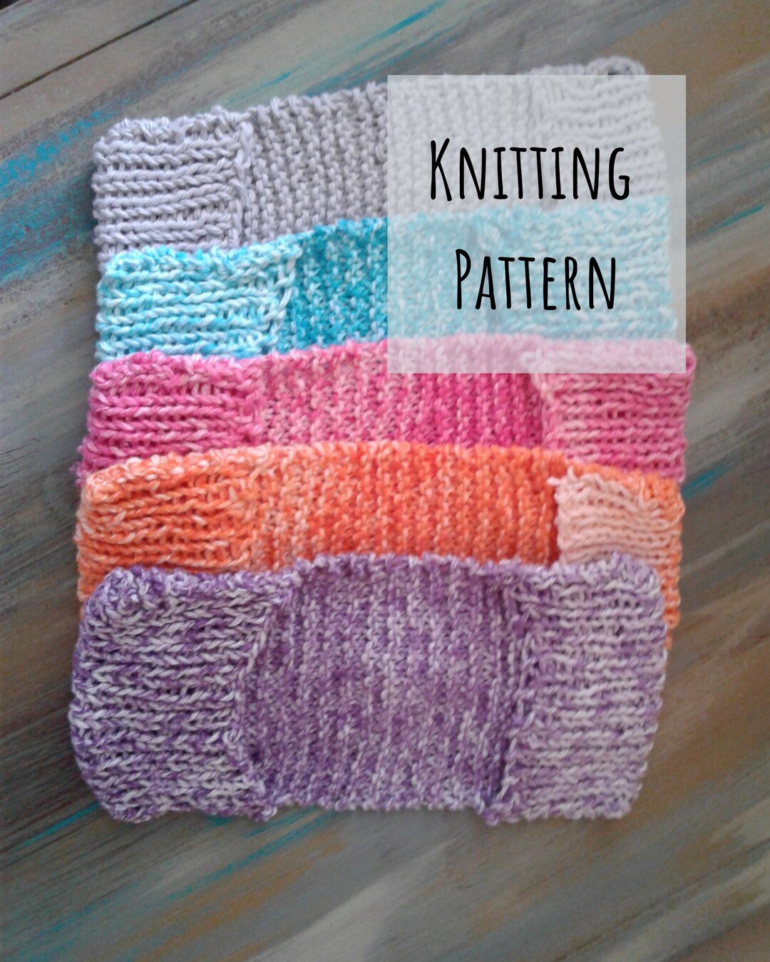 KNIT PATTERN ONLY, Reusable Knit Mop Pad Pattern, Dry Mop Cover