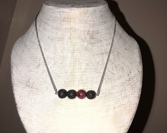 4 Bead Diffuser Necklace // 2 Color Options// Essential Oil Diffuser // Jewelry Diffuser // Womans Necklace // Lava Bead Diffuser Necklace /