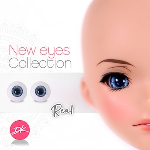 Real Smart Doll Eyes "AZUL" ojos de muñeca realistas, reemplazo de ojos de muñeca, 16 mm, 18 mm, 20 mm, muñeca de un tipo, Fit BJD, SD Semireal Doll & Anime