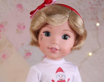 Modacrylic Wig for Wellie Doll | Lola Blonde |Doll wig 8-9''| fits RRFF, BJD 1/3, Heart 4 Heart or any 9" head size | Doll of a Kind