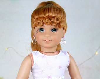 Custom Wig for 18″ Doll Wig  Size 11” wig  fits 18'' doll AG doll Wig inspired by the most famous doll American Doll in Strawberry Blonde