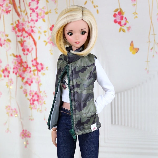 Smart Doll Green Camouflage Winter Snow Vest Smart Doll outdoor Vest , Doll of a Kind, Fit BJD, Dollfie or similar , Doll Jean