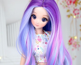 Details about   1/6 Lovely Twin Wave Ponytail BJD Wig 6-7" Mohair School Girl Doll Wigs 5 Colors 