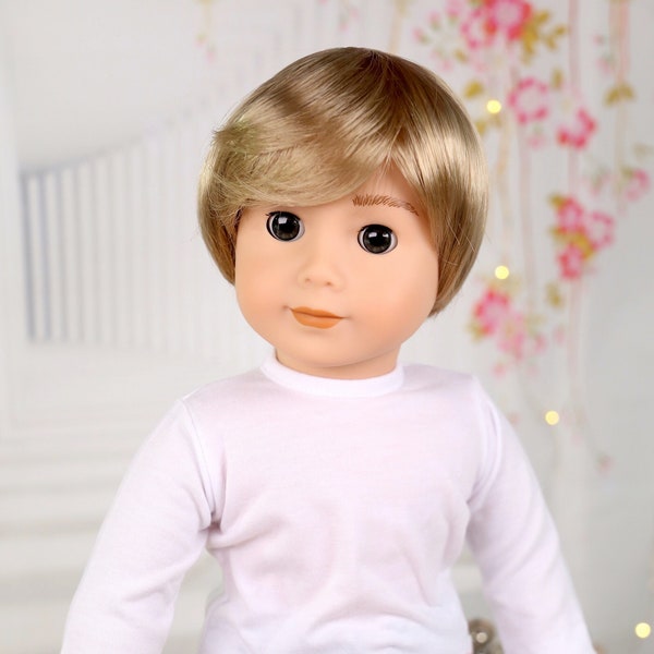 Custom 18inch Doll Wig  Paco Blonde l Premium Modacrylic wig with partial wig cap replacement 11-12 Size Fit 18’’American Doll OG Bitty