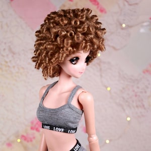 Smart Doll Wig Leslie Premium  Modacrylic replacement doll wig by Doll of a Kind, Fits most doll head 8 inch to 9 inch, Dollfie, MSD ,BJD