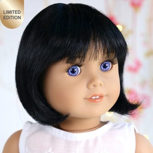 Custom 18inch Doll Wigs | DORIS Black Premium Modacrylic wig replacement|10-11 Head Size Doll Of A Kind Fit 18’’American Doll OG Blythe