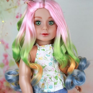 American Doll Wig  Layla  Doll Of A Kind  10-11 Head Size Made to Fit 18’’ AG Dolls OG Blythe Doll Gotz Madame