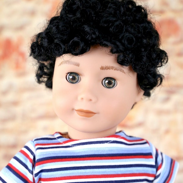 Custom 18 Inch doll Wig Modacrylic Curly Black  Doll of a Kind fits most 18" Doll Doll Wig Replacement  Og wig American Doll AG doll wig