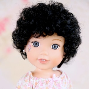 14&quot; Doll Curly Black Modacrylic wig Heart 4 Heart Wig  Doll of a Kind fits most doll with 9&#39;&#39;head Paola Reina-BJD-RRFF-Smart Doll