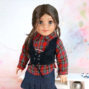 18&quot; Inches Outfit for American Doll Outfit &quot;Western Red&quot; fit most 18 inch doll Gotz Journey Our Generation My life AG Dolls