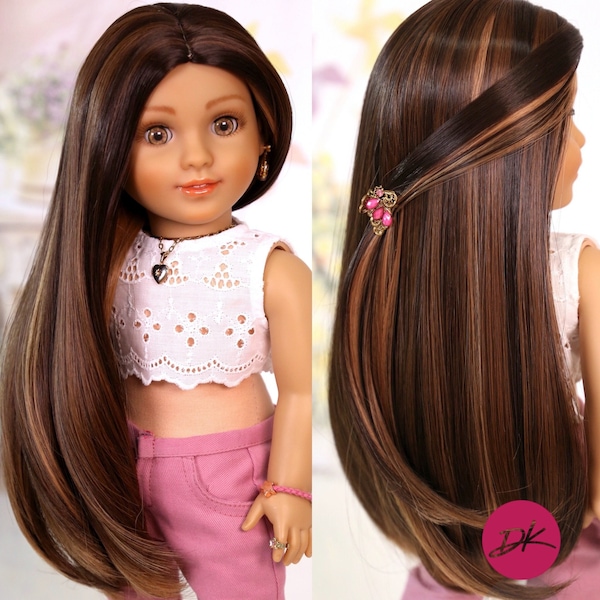 American Doll Wig  Chocolate Swirl  Doll Of A Kind  10-11 Head Size Made to Fit 18’’ AG Dolls OG Blythe Doll Gotz Madame