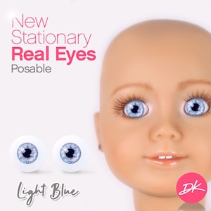 American Doll Eyes  Stationary Posable Eyes &quot;Light Blue&quot; Realistic doll eyes Doll eyes replacement Doll of a Kind  Fit 18&#39;&#39; Doll Eyes