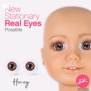 American Doll AG Doll Eyes  Stationary Posable Eyes &quot;Honey&quot; Realistic doll eyes Doll eyes replacement Doll of a Kind  Fit 18&#39;&#39; Doll Eyes