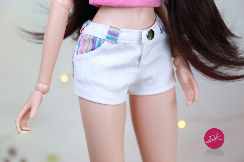 Smart Doll Petite poupée en jean blanc pastel, coupe BJD, Dollfie ou similaire, Doll Jean image 4