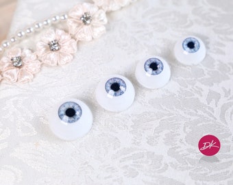 Ojos de muñeca realistas Glastic Round Doll Eyes AZUL Gris ojos de muñeca reemplazo 18 20, 22, 24 mm, Ojos Reborn, Mis Ojos Gemelos, Ojos BJD