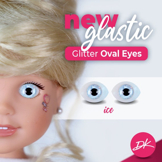 New Ice Glastic Glitter Oval Doll Eyes for Wellie BJD Doll or