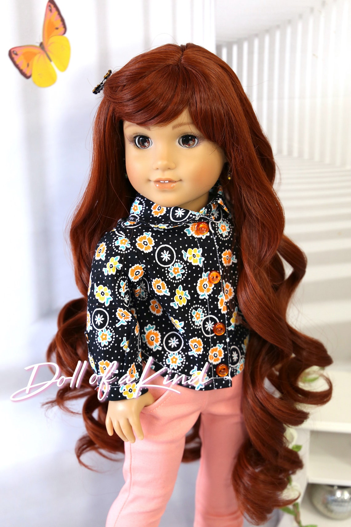 Outlet Custom American Girl doll Redish Curly wig Etsy