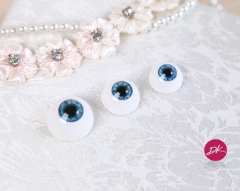 Ojos de muñeca realistas Glastic Round Doll Eyes Aqua reemplazo de ojos de muñeca 18 20, 22, 24 mm, Ojos Reborn, Mis Ojos Gemelos, Ojos BJD