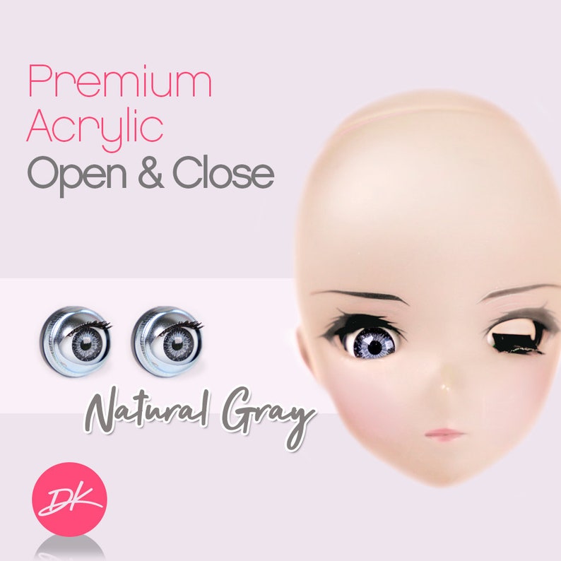 Smart Doll Premium Open and Close Eyes Natural Gray Blinking Doll Eyes ...