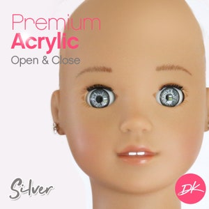 American Doll AG doll Replacement Silver Doll Eyes - Fits most 18&#39;&#39; doll -Gotz Doll Our Generation Doll Blinking Eyes