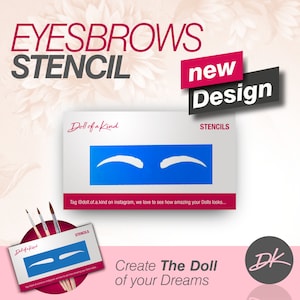 Eyebrow Stencil for Dolls N*2 - Fits most 18&#39;&#39; doll American Doll AG Gotz Doll Our Generation Doll  Blythe, Journey
