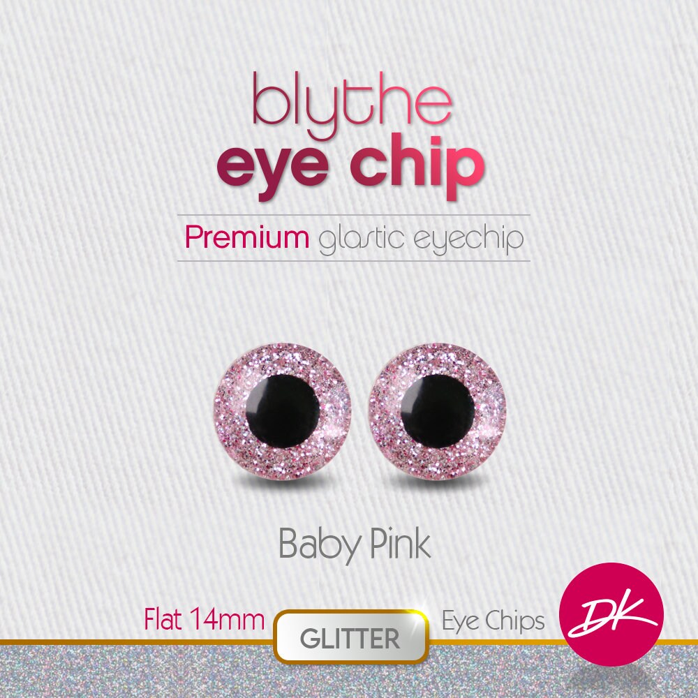 ブライスアイチップ✴︎８８✴︎ Premium Glastic Eye Chip for Blythe Doll Glitter BABY PINK Big