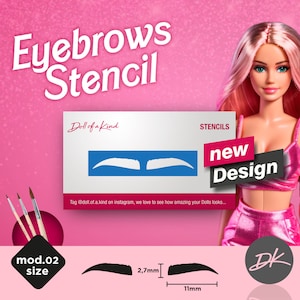 Eyebrow Stencil for Dolls N*2 For Barbie Doll and Similar