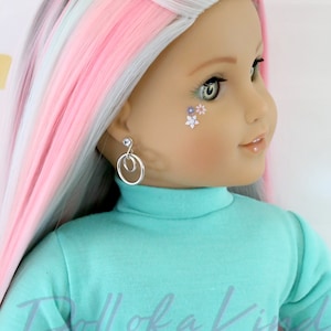 AG Doll Medium Hoop Silver Earring - Fits any Doll with Pierce . Our Generation- Disney Animator - Wellie Wisher - Gotz