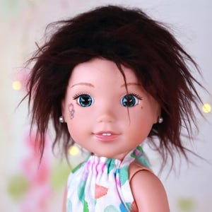 Vegan Mohair Burgundy wig for Wellie Doll | Flurry |Doll wig 8-9&#39;&#39;| fits RRFF, BJD 1/3, Heart 4 Heart or any other doll head similar