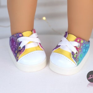 18&quot; Inches Doll Shoes Violet Batik fit most 18&quot; dolls - American Doll Gotz, My Life, Journey, Our Generation, Australian