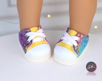 18" Inches Doll Shoes Violet Batik fit most 18" dolls - American Doll Gotz, My Life, Journey, Our Generation, Australian