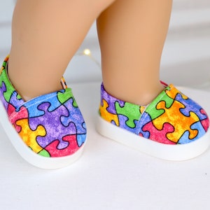 18 &quot;Zoll Puppe Schuhe Puzzle Sneakers Gotz, Mein Leben, Unsere Generation, bonnie und pearl bjd Puppe
