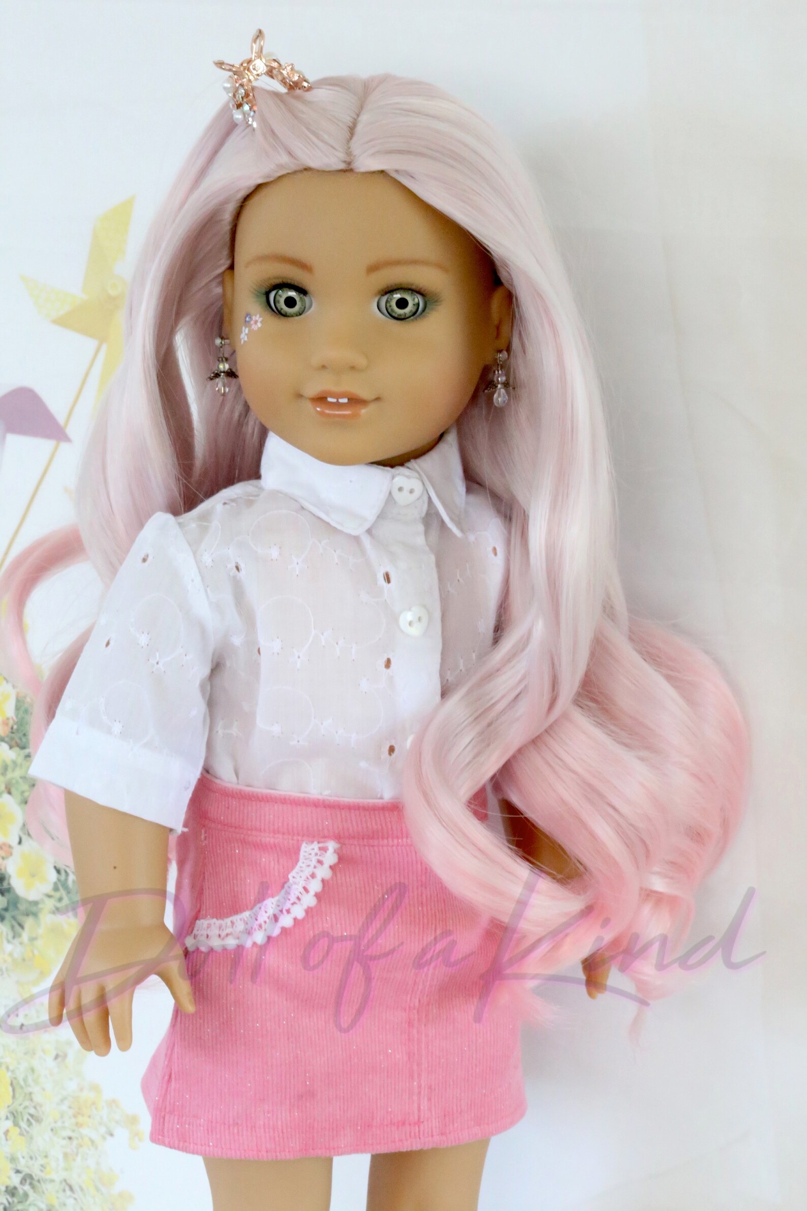 Custom 18 Inch Doll Wig rose Ombre Wig Fits Most Etsy