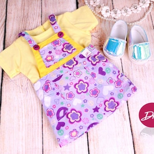 American Doll Purple Flower Complete Outfit shoes fit most 18 inch doll Gotz Journey Our Generation My life