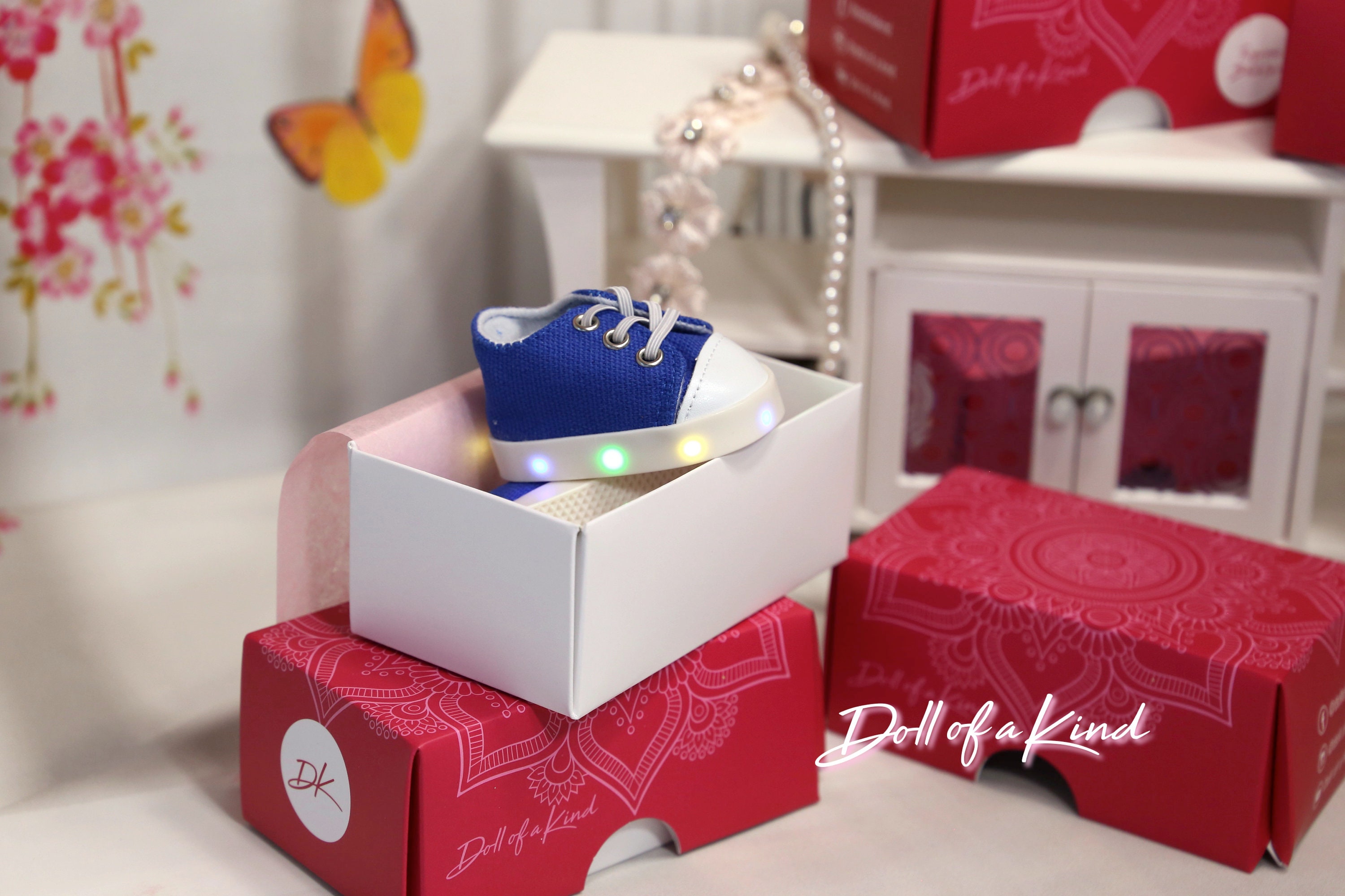 American Girl doll LIGHT UP Shoes Denim Fits Etsy