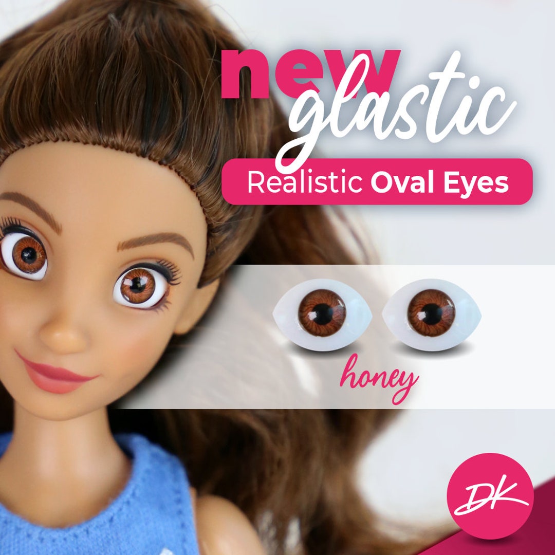 New Oval Honey Glastic Real Doll Eyes for Disney Illy 4 or Similar