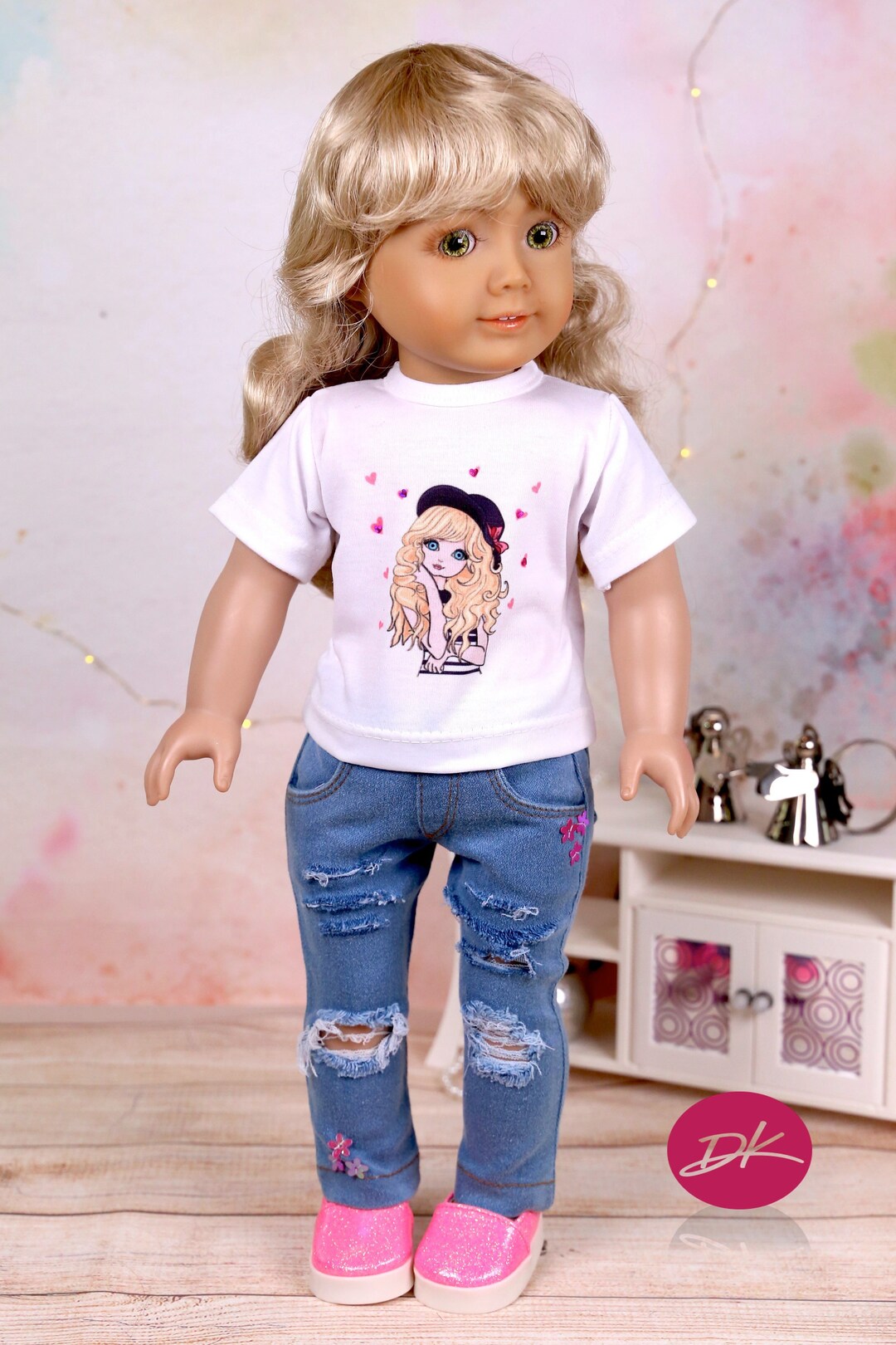 Custom 18inch Doll Wigs ANDREA Premium Modacrylic Wig Replacement 1112