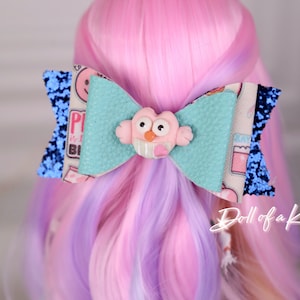 Bow Accent American Doll Custom Bow - Owl Bow for doll Bow for dolls - Fits any Doll or Girl , Adult...Gorgeous