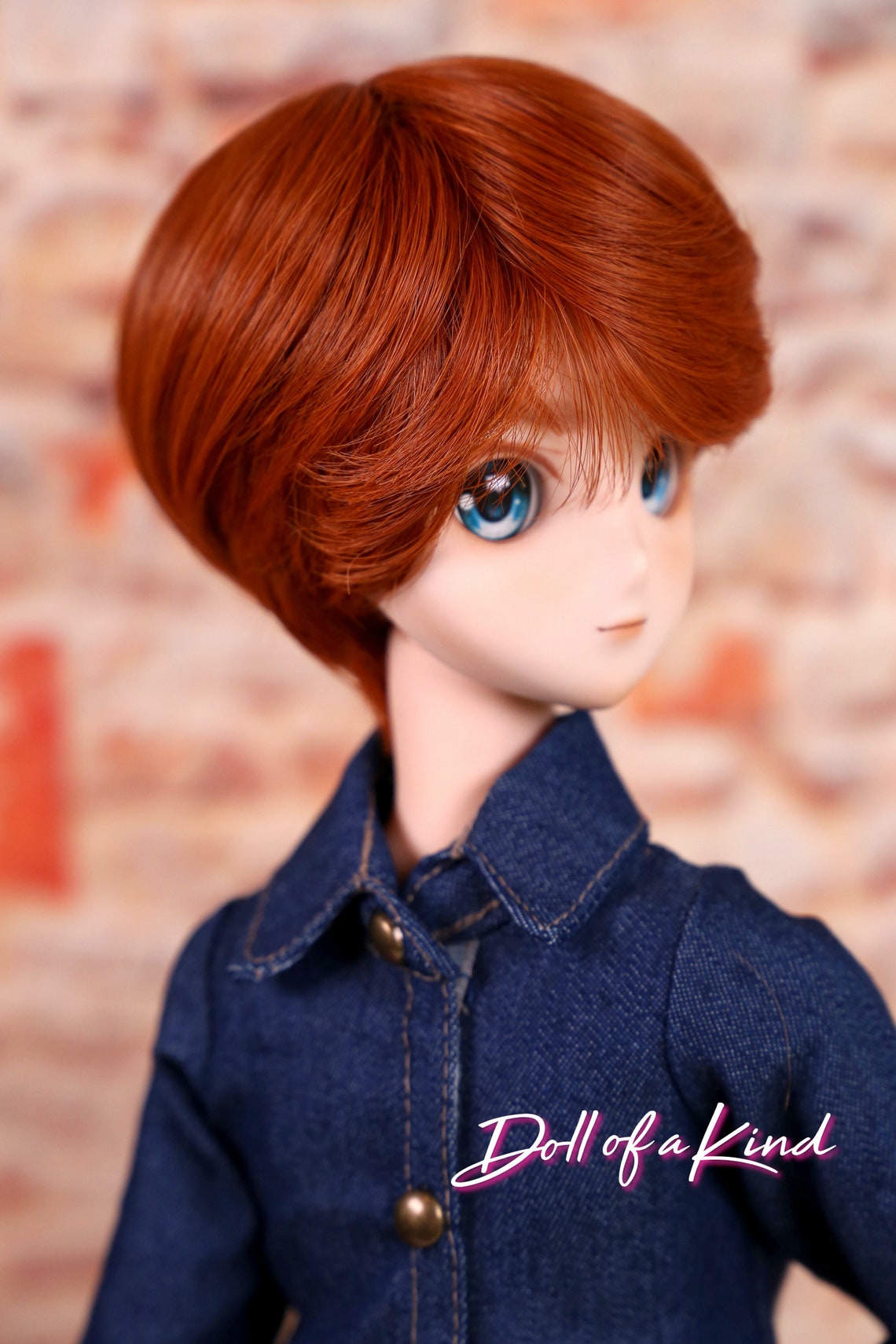 Smart Doll BOY Wigs COPPER replacement doll wig by Doll of a Etsy