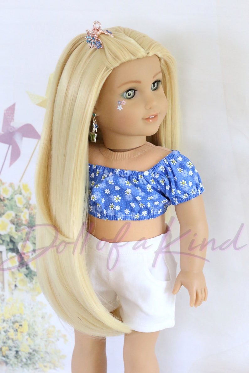 Custom American Girl Doll Pure Blonde Natural Wig Etsy