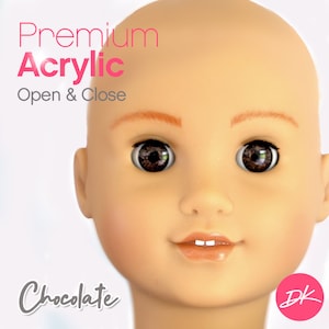 Chocolate Doll Eyes - Fits most 18&#39;&#39; doll American Doll Gotz Doll Our Generation Doll Blinking Eyes